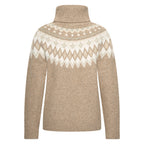 HV Society trui beige met col en jacquardpas in ecru voor dames