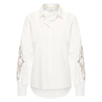 HV Society blouse ecru met geborduurde mouwen voor dames