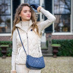 HV Society bodywarmer ecru met golvende doorstikking en teddykraag voor dames