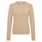 HV Society trui camel met ribstructuur en raglanmouwen voor dames