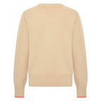 HV Society trui camel met argylemotief in oranje en wit voor dames