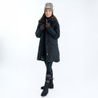 HV Society manteau noir avec capuche et poches à rabat pour femme