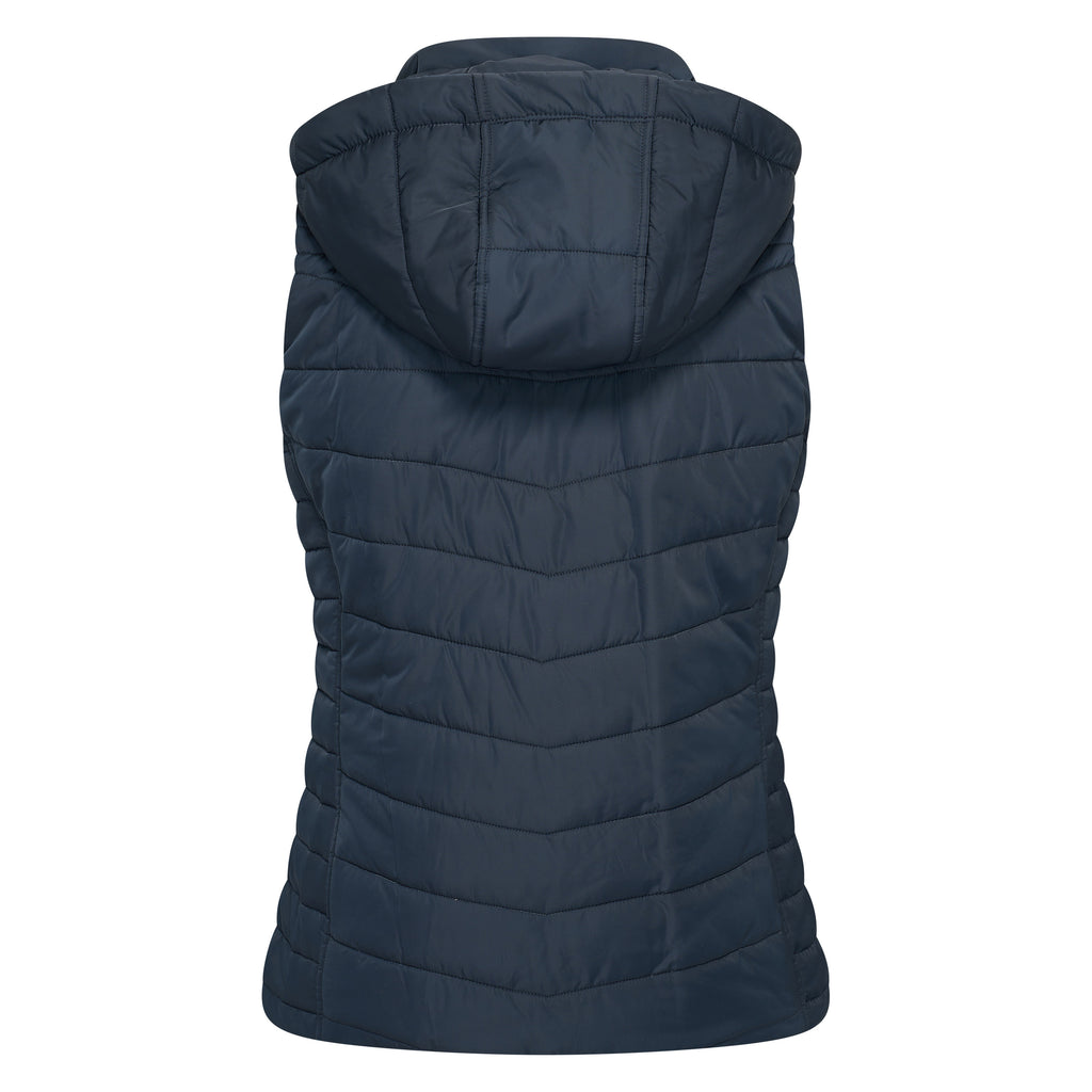 HV Society bodywarmer bleu marine matelassé à capuche pour femme