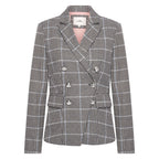 HV Society blazer grijs met pied-de-poule ruit en dubbele knoopsluiting voor dames