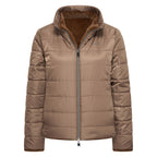 HV Society jas beige omkeerbaar gewatteerd en met bruine imitatiebont voor dames