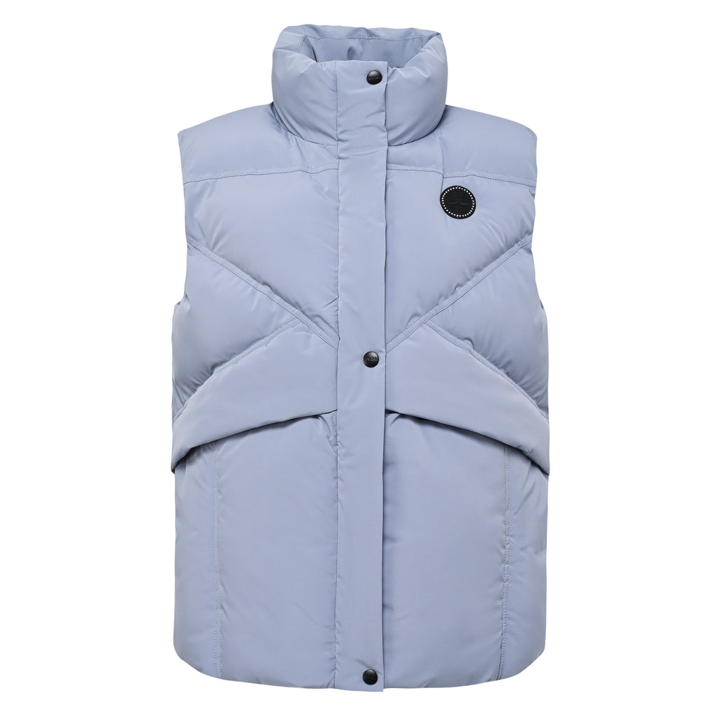 HV Society bodywarmer lichtblauw met opstaande kraag en drukknopen voor dames