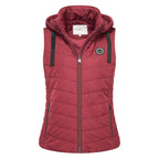 HV Society bodywarmer bordeaux gewatteerd met kap en ritszakken voor dames