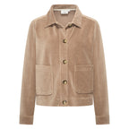 HV Society jas beige in ribfluweel met opgestikte zakken voor dames