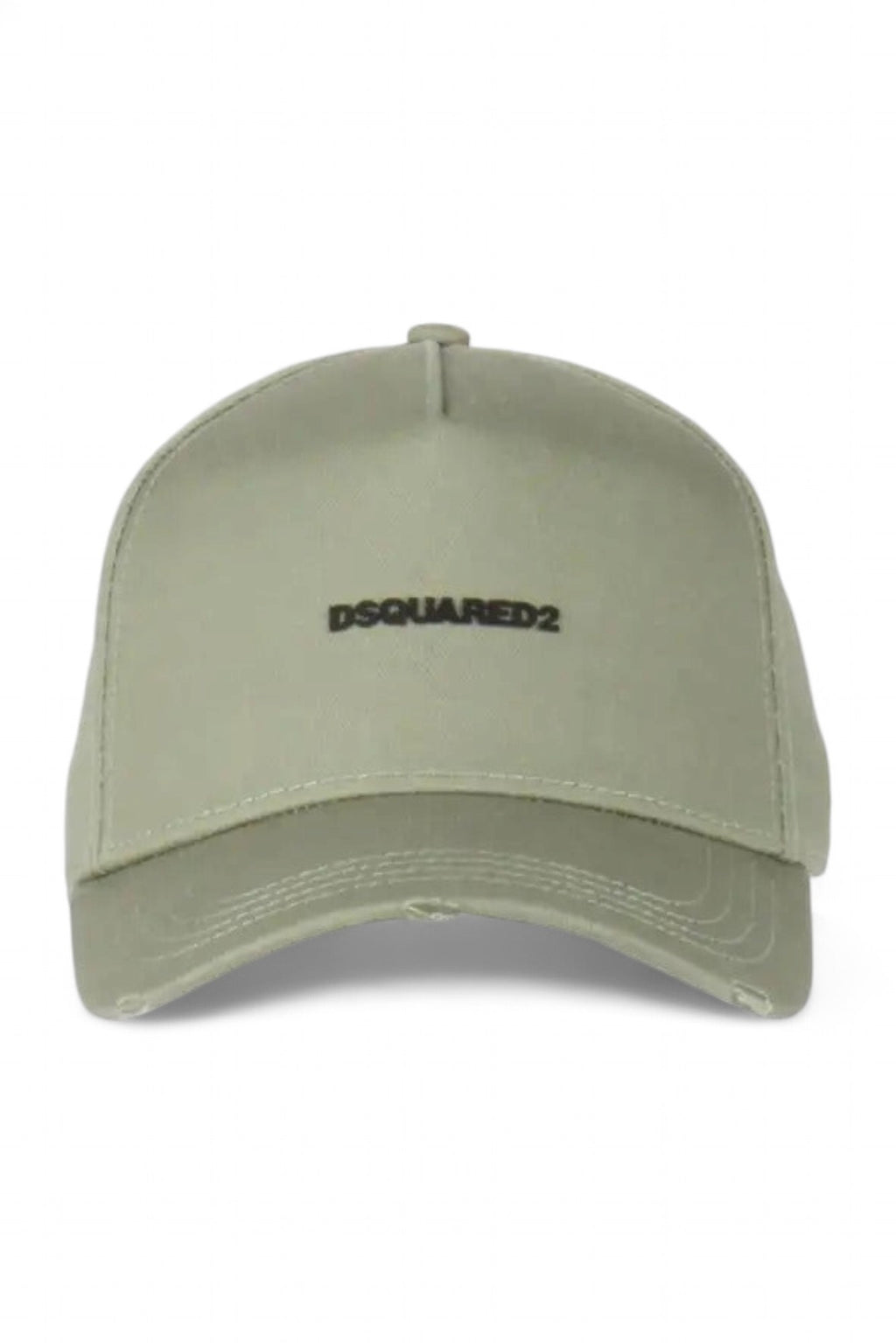 Dsquared2 pet groen met geborduurd logo en distressed klep unisex