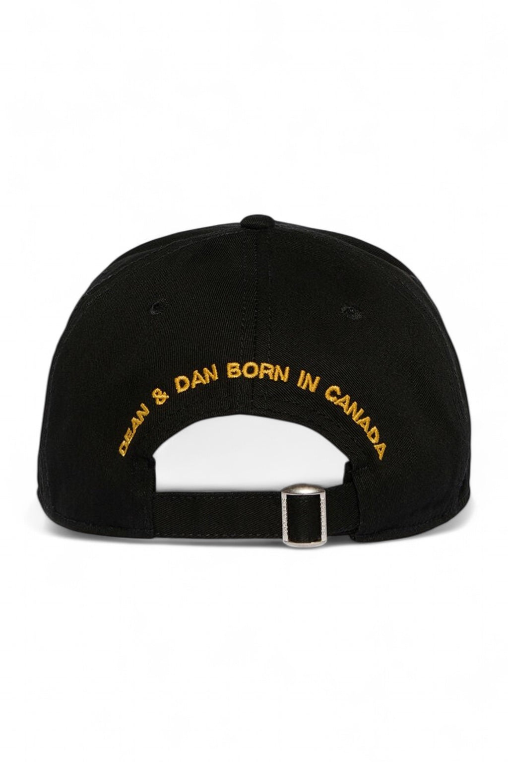 Dsquared2 pet zwart met Canadese vlagbadge en geborduurde tekst unisex