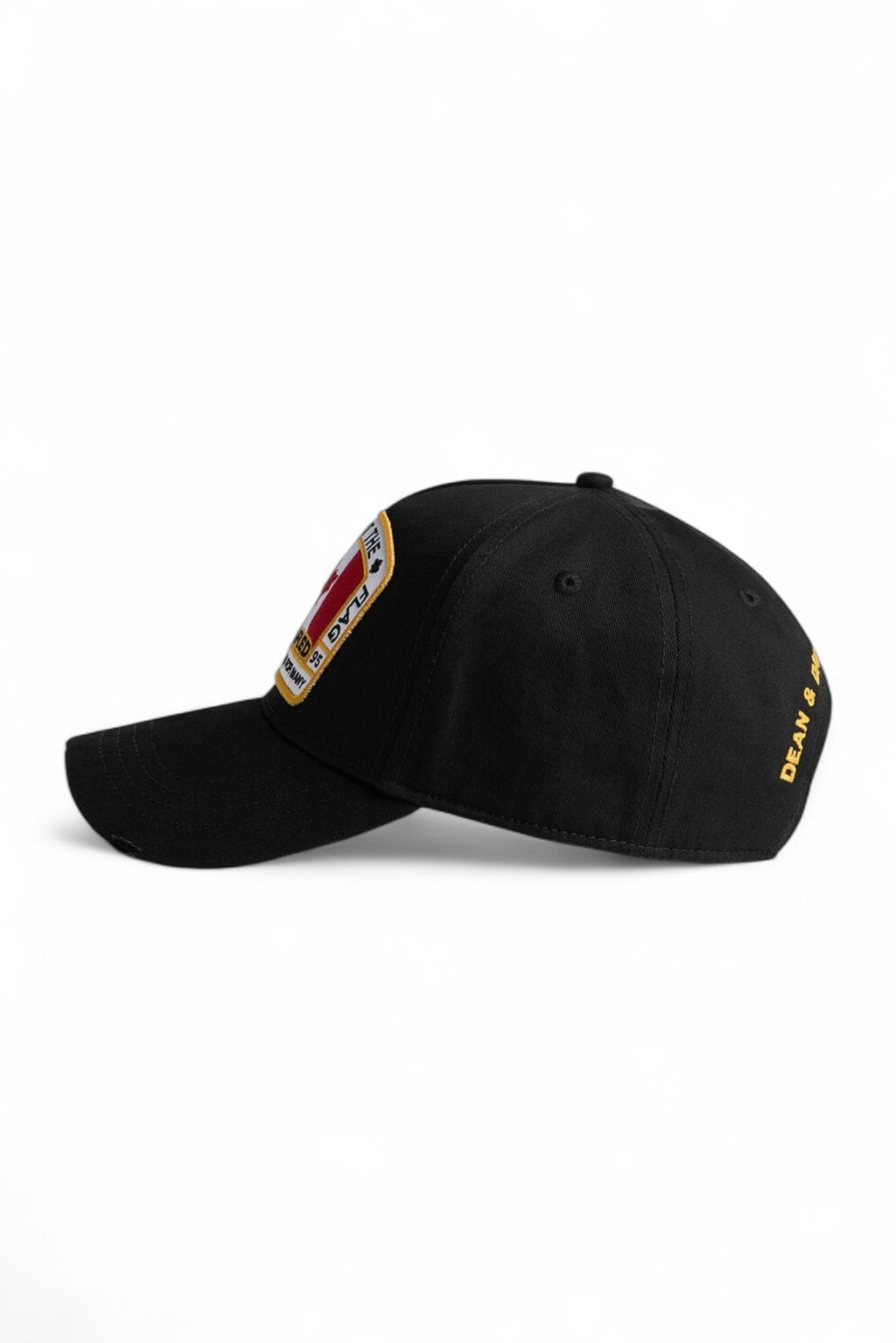 Dsquared2 pet zwart met Canadese vlagbadge en geborduurde tekst unisex