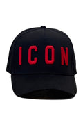 Dsquared2 pet zwart met rood ICON-borduursel unisex