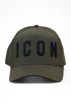 Dsquared2 pet khaki met zwart ICON-borduursel unisex