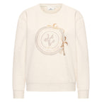 HV Society trui ecru met groot geborduurd logo voor dames