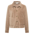 HV Society jas beige in ribfluweel met opgestikte zakken voor dames