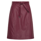 HV Society rok bordeaux in imitatieleer met strikceintuur voor dames
