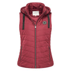 HV Society bodywarmer bordeaux gewatteerd met kap en ritszakken voor dames