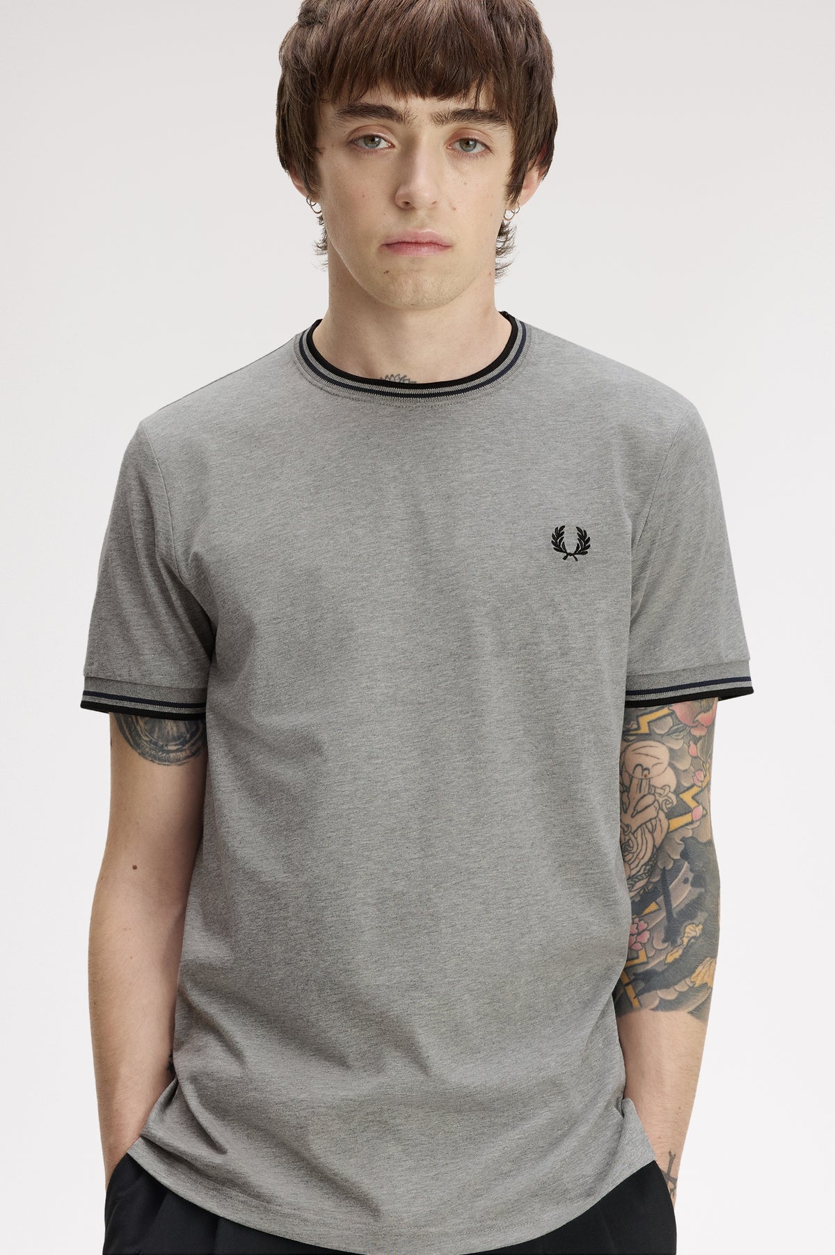 Fred Perry - T-shirt - Gris clair