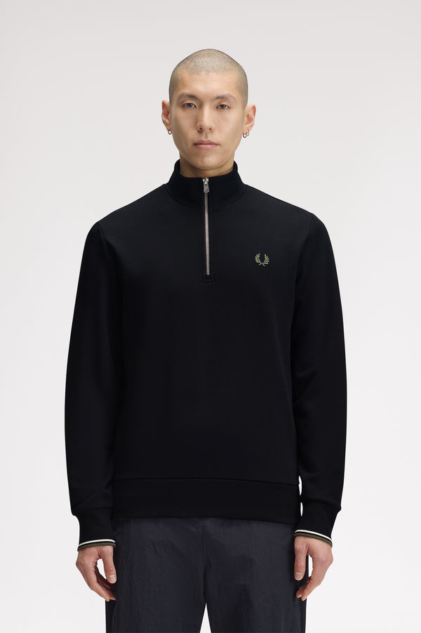 Fred Perry - Sweater Rits - Zwart