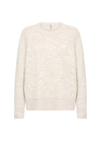 Soyaconcept trui beige met pluizige structuur en geribde boorden voor dames