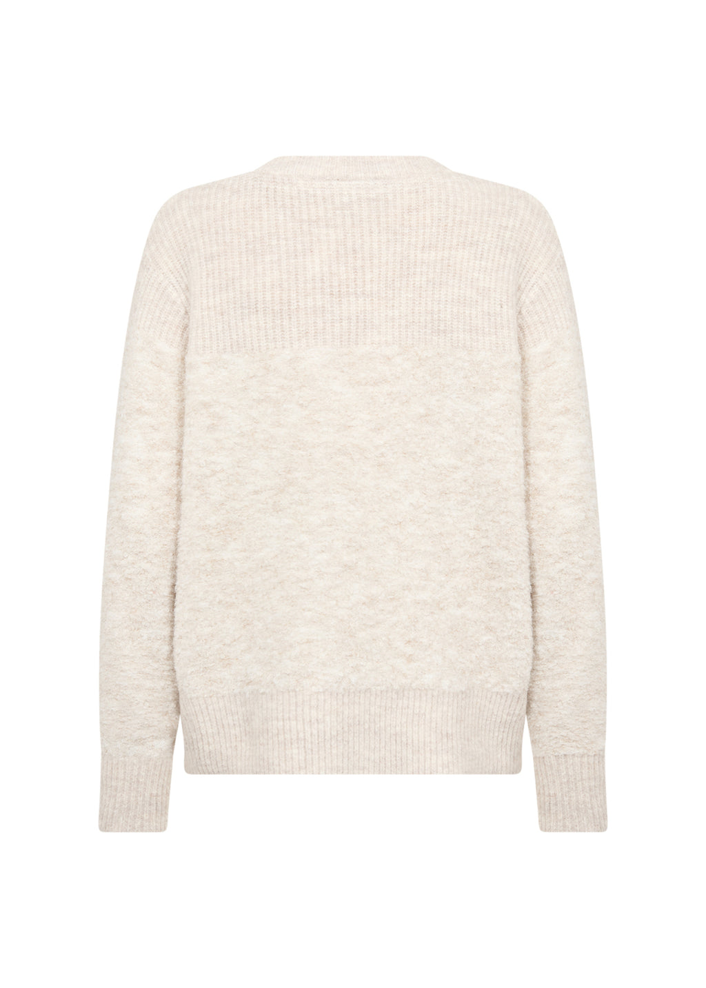 Soyaconcept trui beige met pluizige structuur en geribde boorden voor dames