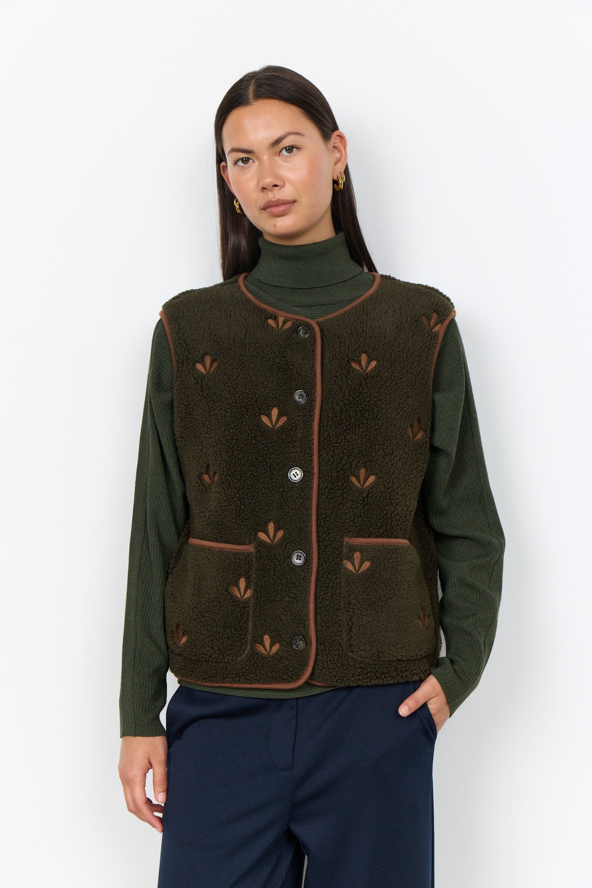 Soyaconcept gilet vert pour femme – 2