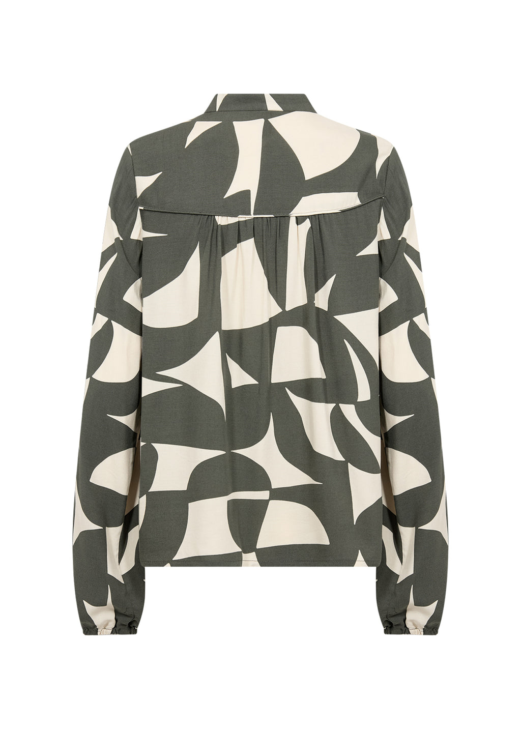 Soyaconcept blouse groen met grafische print en opstaande kraag voor dames