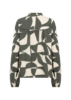 Soyaconcept blouse groen met grafische print en opstaande kraag voor dames