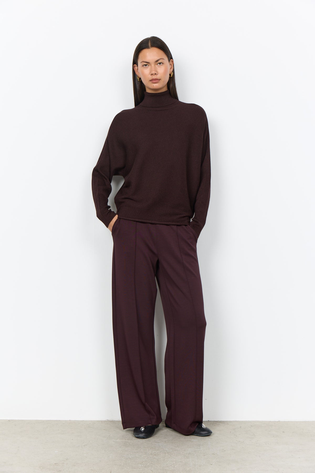 Soyaconcept pull brun foncé pour femme – 4
