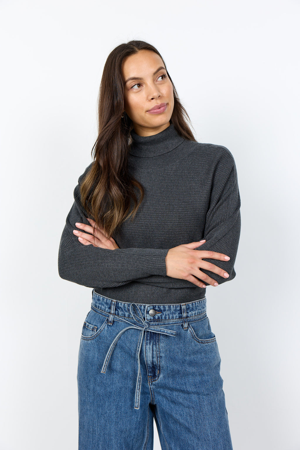 Soyaconcept - Pull à col roulé - Gris foncé