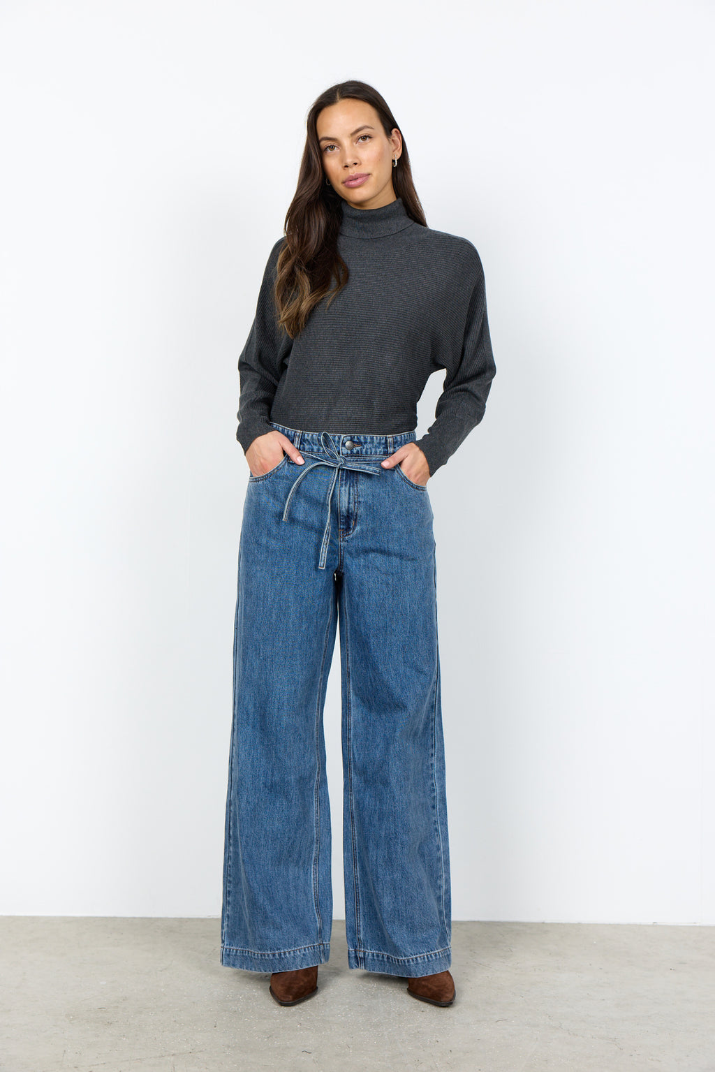 Soyaconcept - Pull à col roulé - Gris foncé