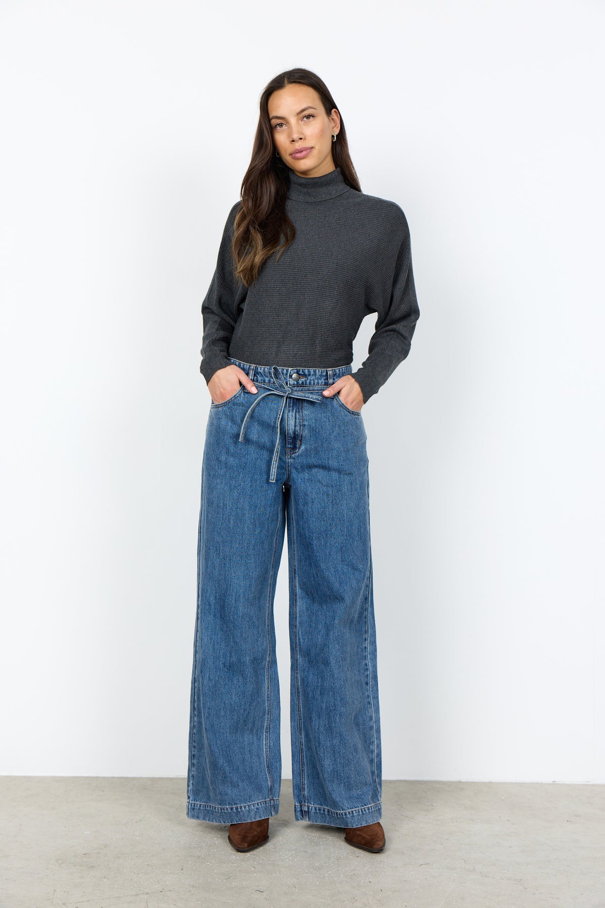 Soyaconcept - Pull à col roulé - Gris foncé