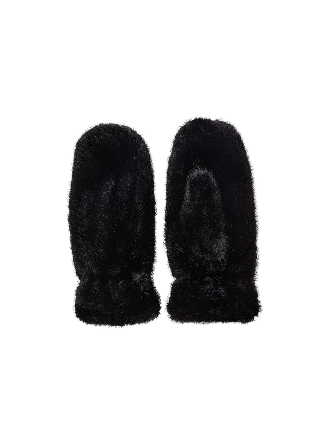 Soyaconcept handschoenen zwart als wanten in imitatiebont voor dames