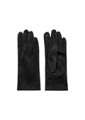 Soyaconcept gants noirs effet suède à petite fleur brodée pour femme