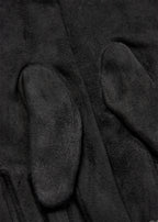 Soyaconcept gants noirs effet suède à petite fleur brodée pour femme