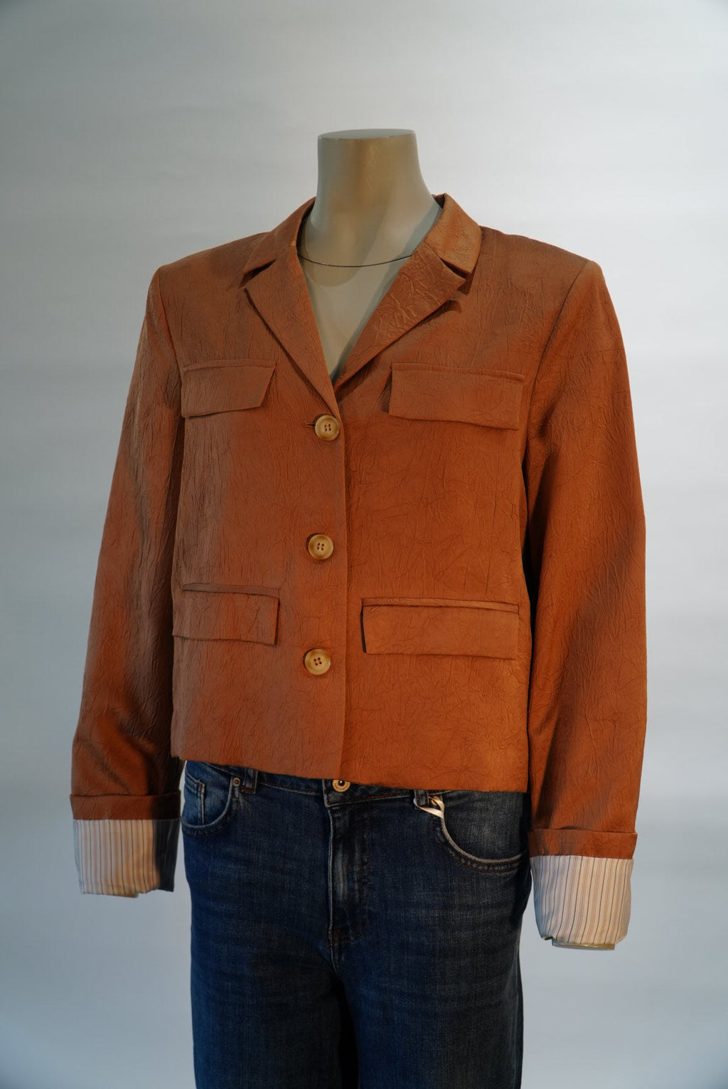 Baum und Pferdgarten blazer roest met klepzakken en goudkleurige knopen voor dames