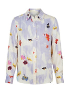 Stine Goya blouse ecru met waterverfprint en bloemen voor dames