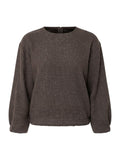 Ottod'Ame blouse grijs in tweedlook met ballonmouwen voor dames