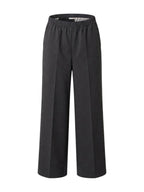 Grace & Mila broek grijs met elastische taille en wijde pijpen voor dames