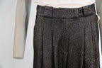 Gigue broek bruin met lurex en plooien voor dames