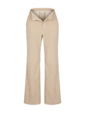 Kocca pantalon beige en velours côtelé à jambes larges pour femme