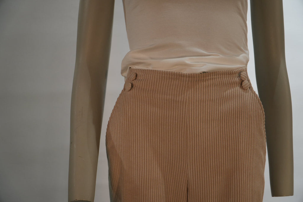 Kocca pantalon beige en velours côtelé à jambes larges pour femme