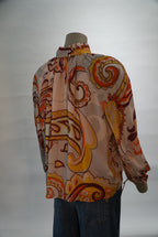 Herzen's Angelegenheit blouse beige met paisleyprint en ruchekraag voor dames