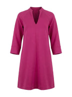 Senso jurk fuchsia met V-hals en driekwartmouwen voor dames