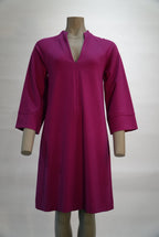 Senso jurk fuchsia met V-hals en driekwartmouwen voor dames