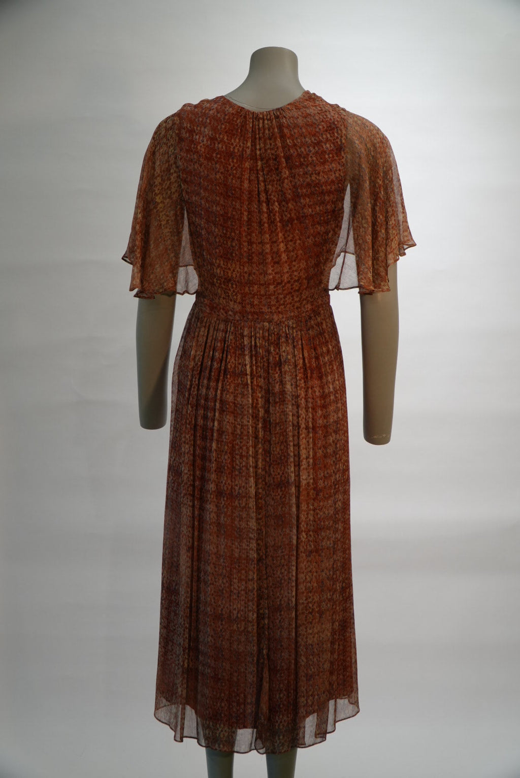 Ba&Sh robe rouille à manches papillon et col V pour femme