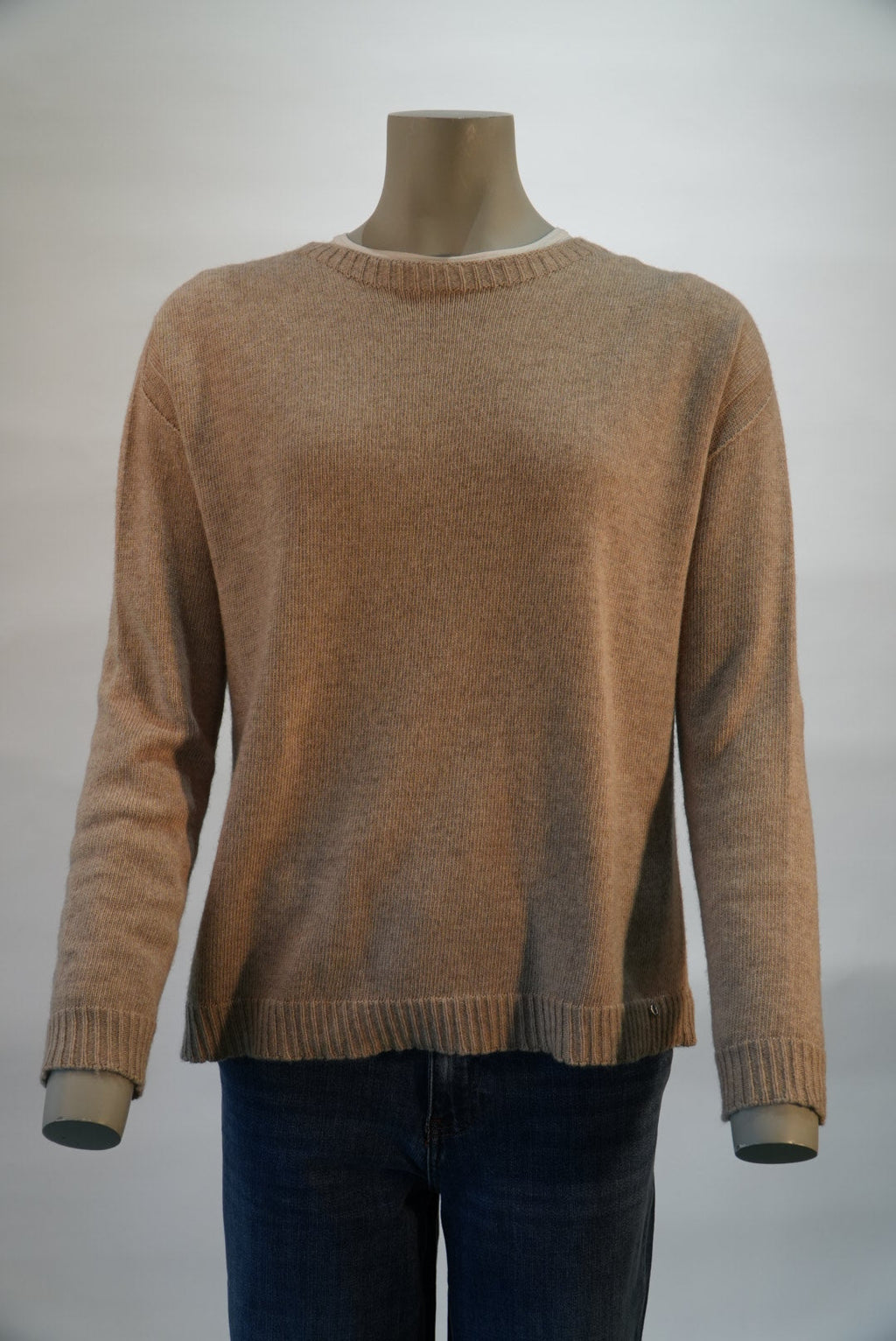 Ottod'Ame trui beige met ronde hals voor dames
