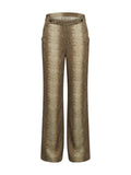 Twinset pantalon kaki à imprimé serpent et jambes larges pour femme