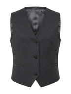 Grace & Mila gilet grijs met krijtstreep en V-hals voor dames