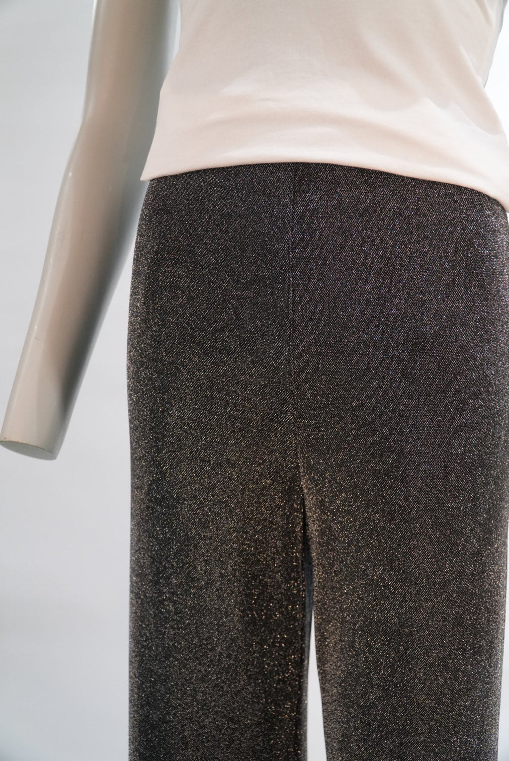Grace & Mila broek zwart met lurex en wijde pijpen voor dames